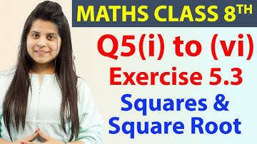 Q5(i) to (vi) - Ex 5.3 - Squares & Square Root - Maths Class 8th - Chapter 5, CBSE