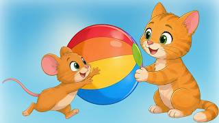 Myszki i kot 3 🐭🐱 Kolorowa piłka 🌈⚽ | Wesoła piosenka dla dzieci 🎵✨ #zabawa #przygoda