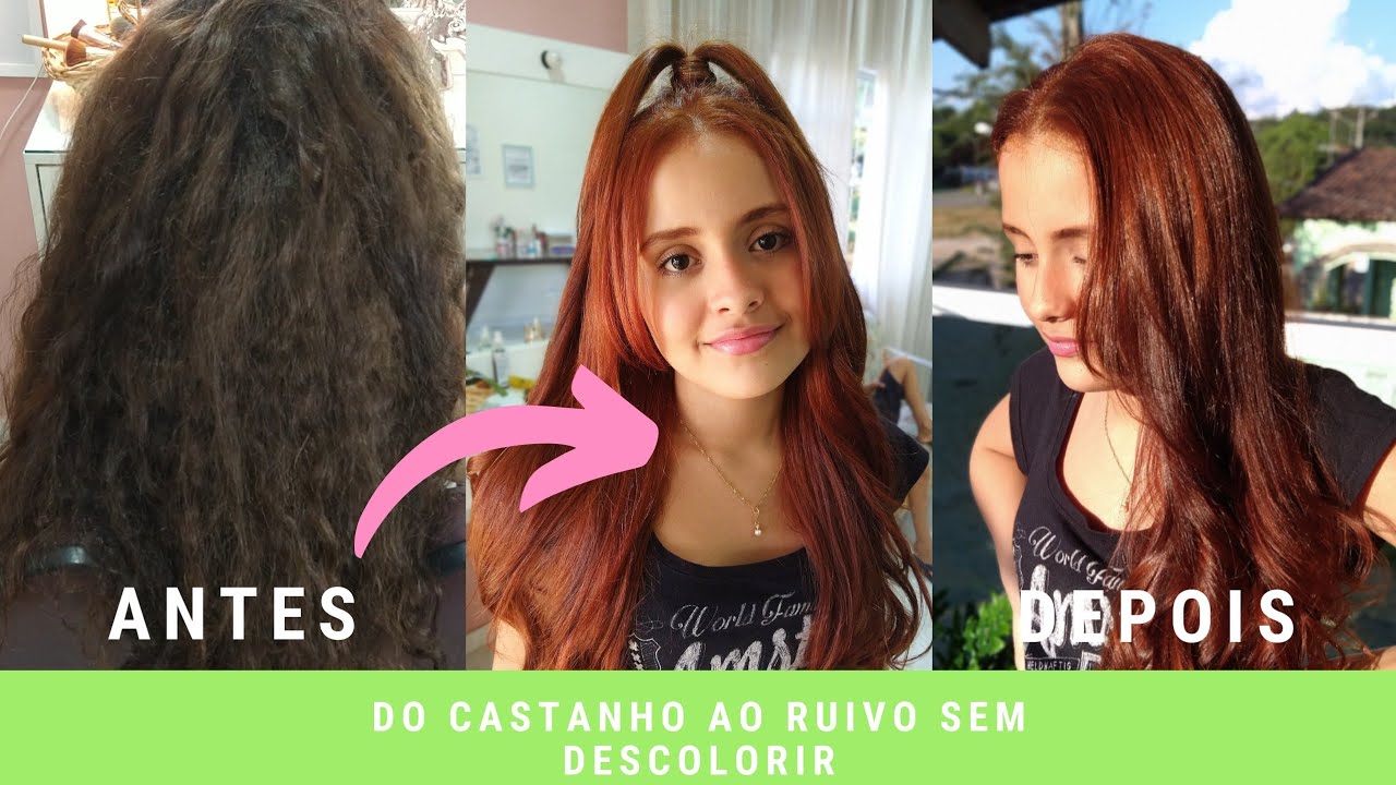 COMO PINTAR O CABELO DE RUIVO EM CASA / DO CASTANHO AO RUIVO!!! - YouTube