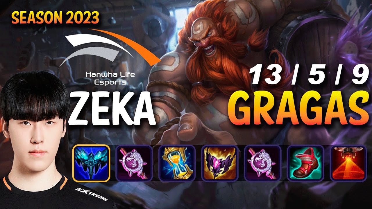 HLE Zeka GRAGAS vs GNAR Top - Patch 13.12 KR Ranked