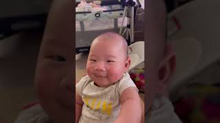 Baby starts talking for very first time! #shorts