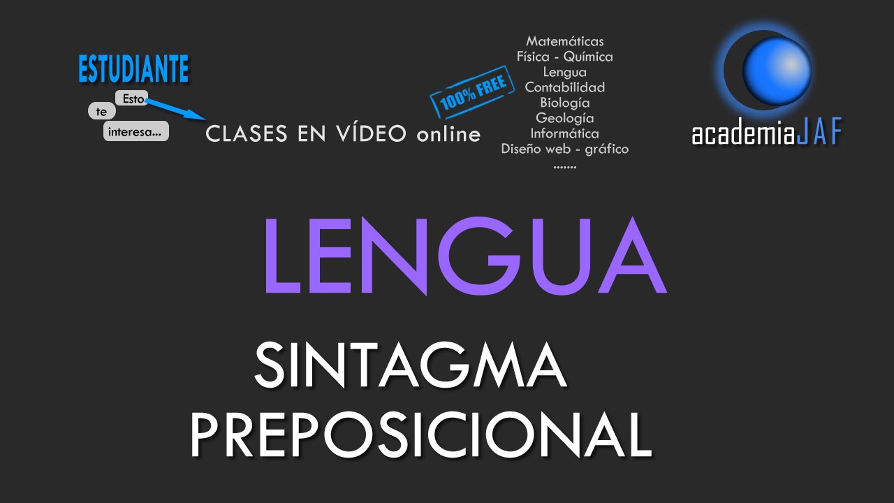 El Sintagma Preposicional - Análisis sintáctico Lengua Española sintaxis - academia JAF