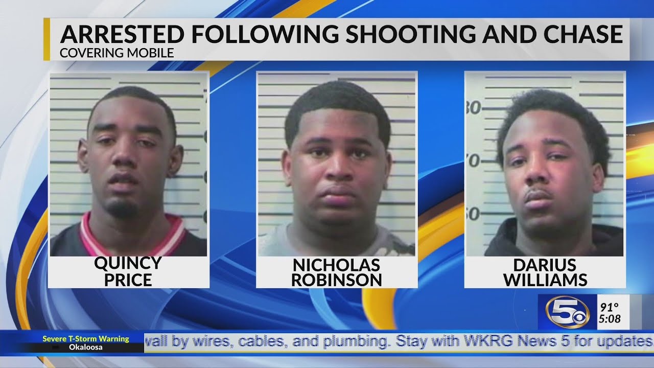 Three arrested in Mobile shooting and police chase - YouTube