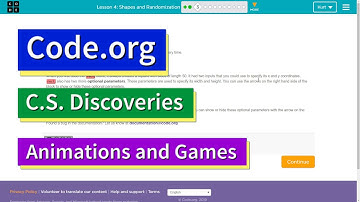 Shapes and Parameters Lesson 4.7 in 2019 Code.org Tutorial with Answers Animation and Games