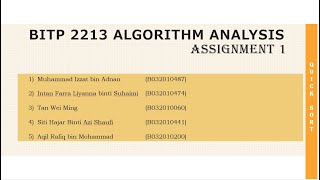 BITP 2113 Algorithm Analysis Assignment 1 (Group 10) -- Quick Sort Algorithm