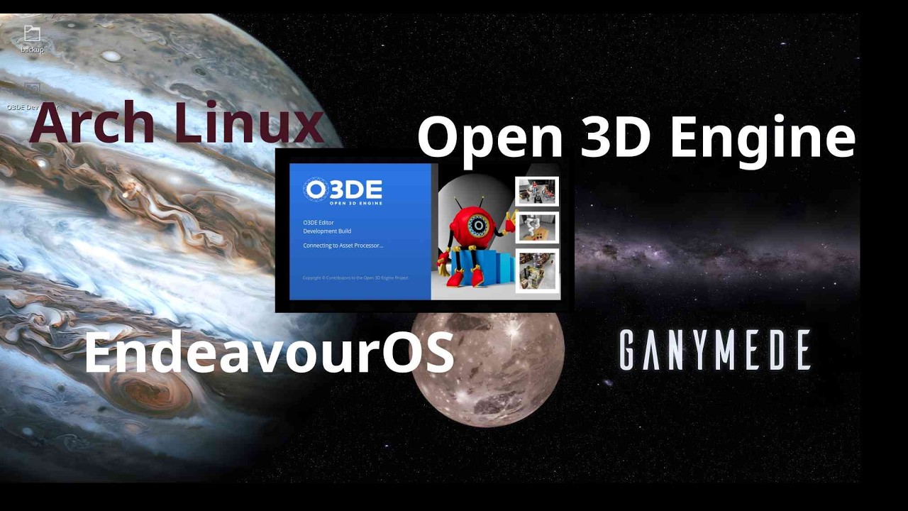 Open 3D Engine (O3DE) running on EndeavourOS (EOS) - YouTube