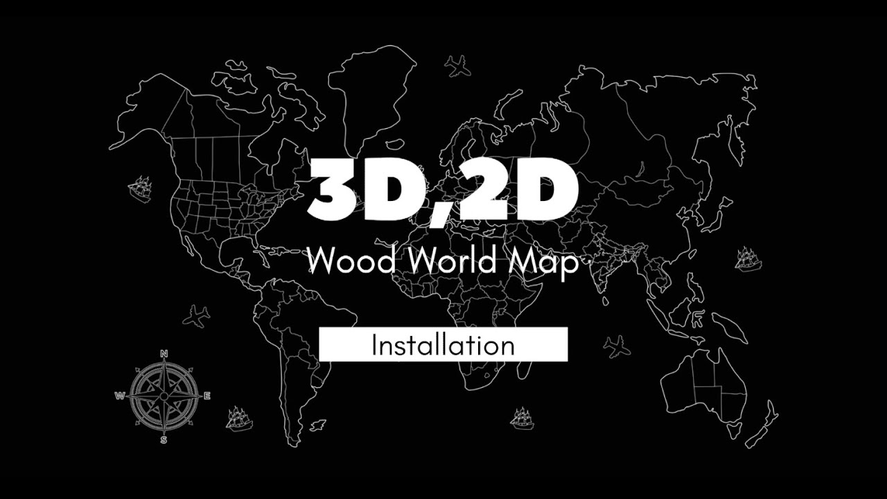 2D Wooden World Map Oak M Basic