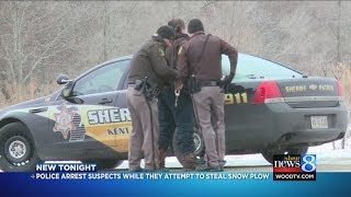 Police arrest suspects while they try to steal snow plow