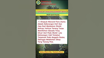 SEPERTI APA SHOLAT KHUSYU