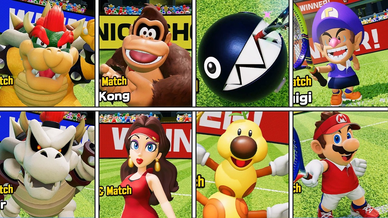 Mario Tennis Fever - Все анимации победы