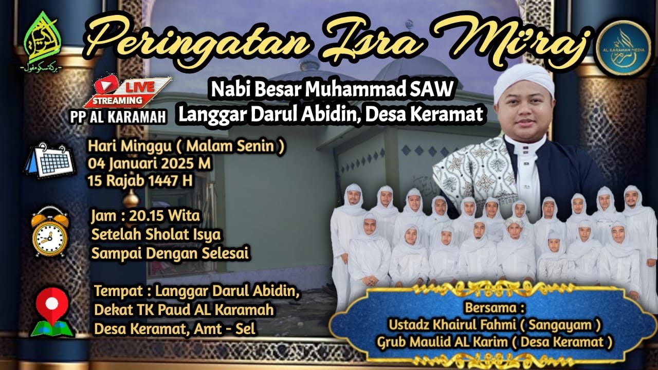 🔴 LIVE STREAMING ISRA MI'RAJ NABI BESAR MUHAMMAD SAW BERSAMA UST KHAIRUL FAHMI