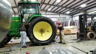 How to set the bead on a tractor tire with ether