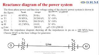How to draw the reactance diagram for a power system (change of base).