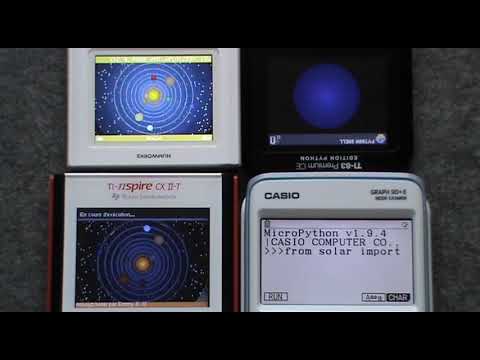Solar Python, the NumWorks + TI + Casio performances test