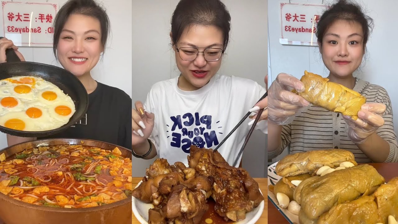 Mukbang Challenge:Eat cow tongue belly rib belly pork skin roll 🥐#mukbang #yummyfood  #eatingsounds