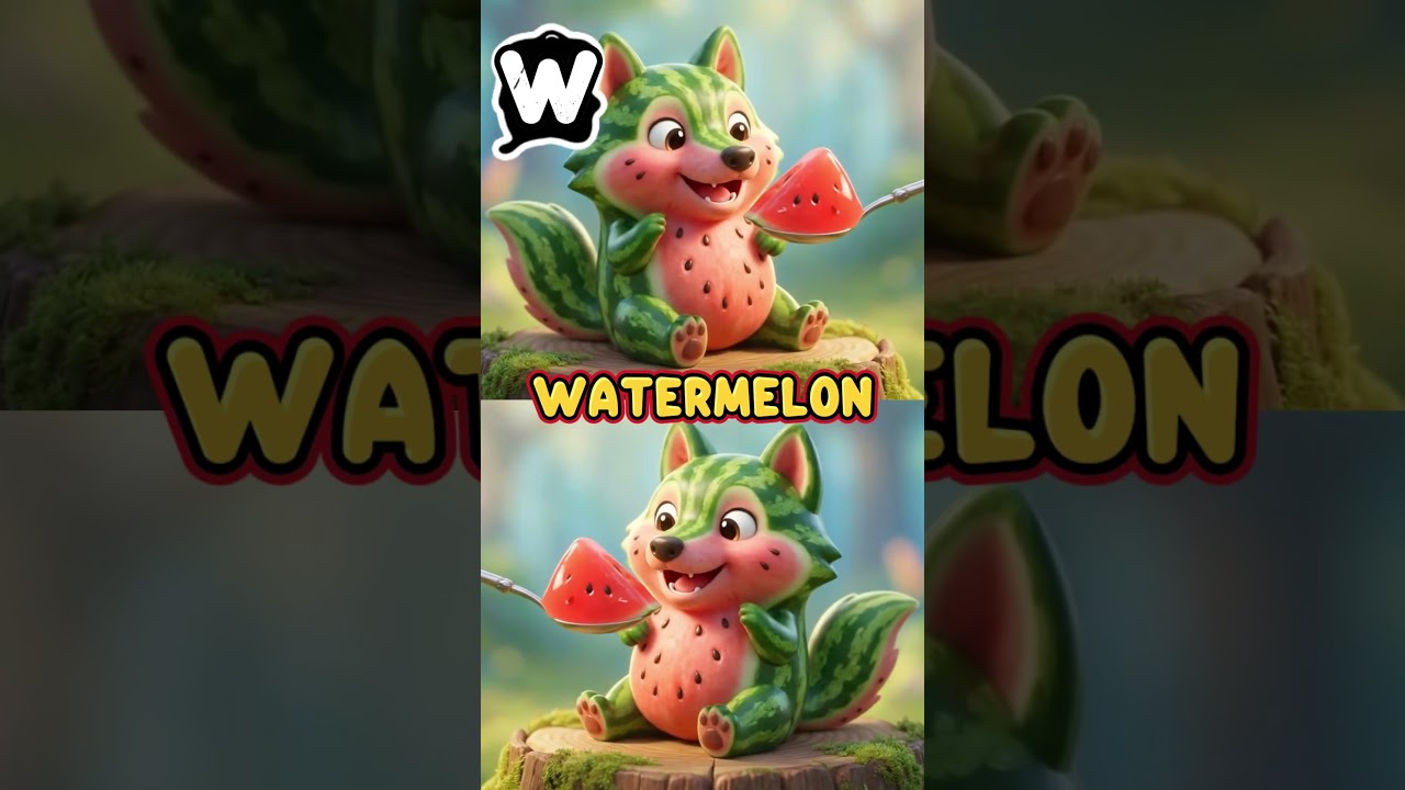 U V W X Urchin Vulture Wolf Xenopus Guava Orange Watermelon Pineapple | Kids Eat Fruit Song 🍉🍊🍍