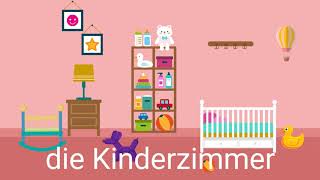 Rooms in the house in German Language |  Die Zimmer im Haus auf Deutsch