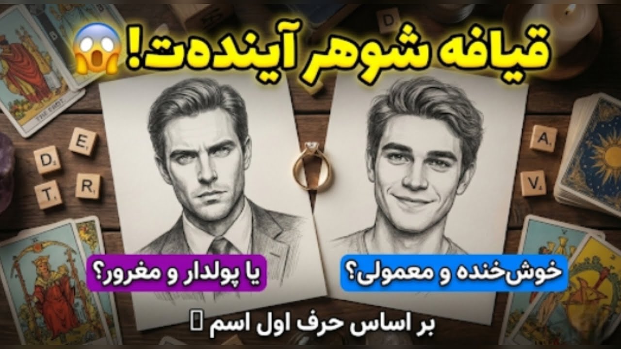 اسم و قیافه همسر آینده‌ت چیه؟ 😱 (بیبی‌فیس یا مغرور؟) | 💍 فال تاروت دقیق (بر اساس حروف اسم)