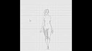 animated female walking forward