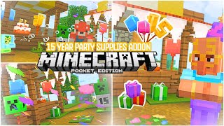 Minecraft 15 Year Anniversary party supplies addon 🥳🎈MCPE/bedrock