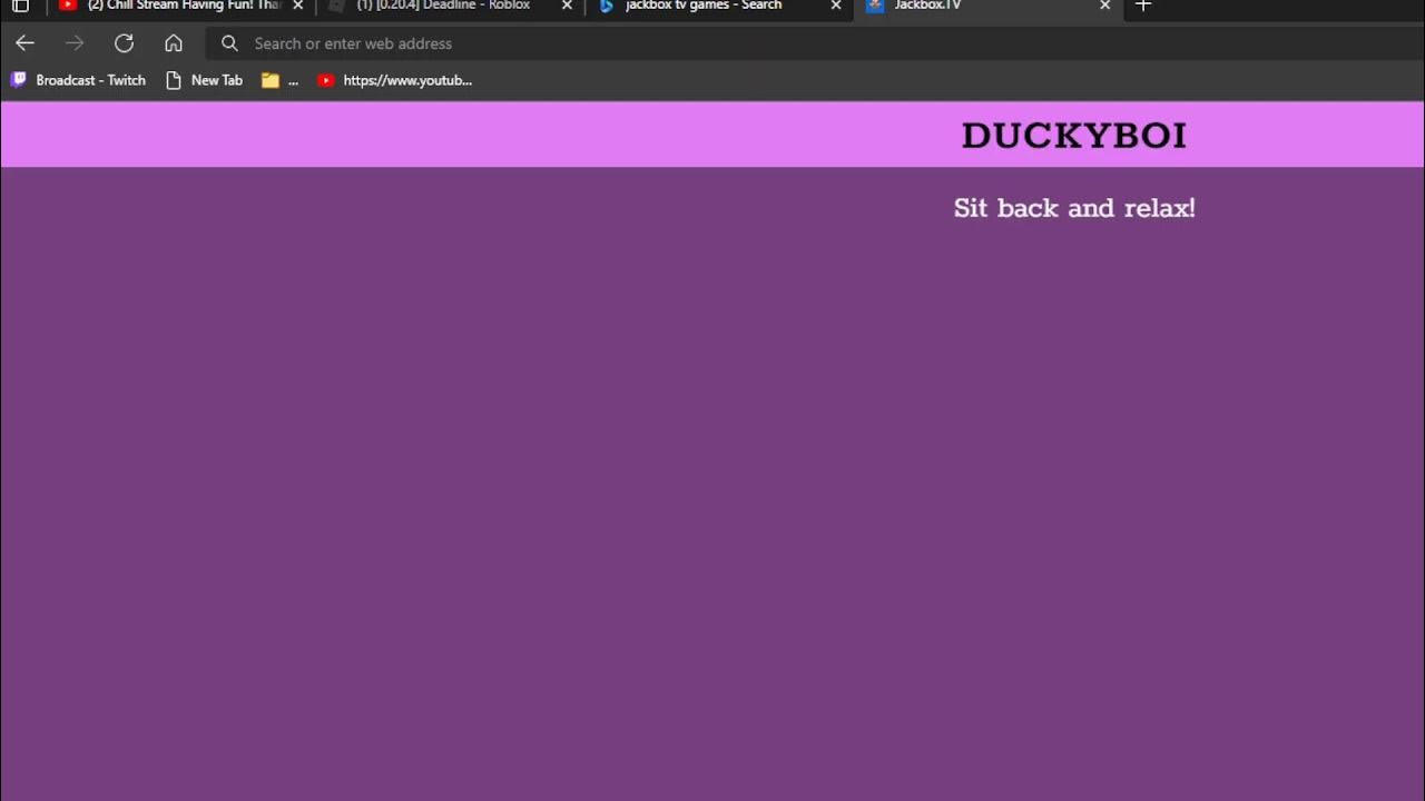 we need players come play jackbox with us at jackbox.tv YouTube