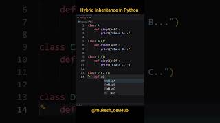 Hybrid Inheritance in Python..#pythonforbeginners #codingbat #pythontutorial #programming #codeflow