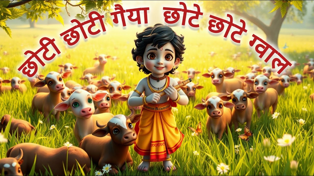 छोटी छोटी गैया छोटे छोटे ग्वाल | Little Krishna in Vrindavan | 3D Animated Kids Bhajan