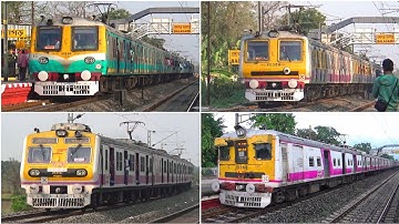 [4 in 1] Different model colorful EMU local trains of Eastern Railway