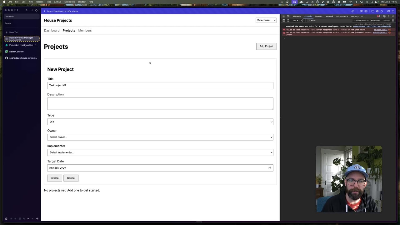 Building a house projects app live