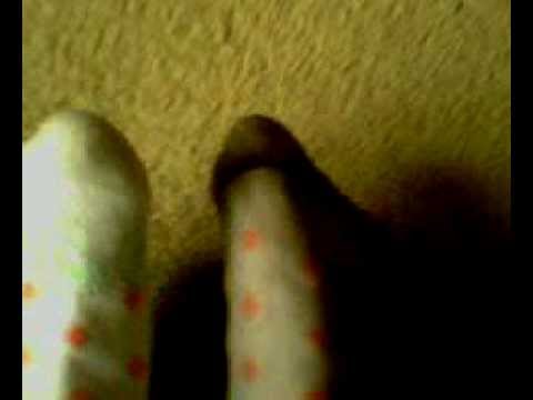 White & Pink Socks with Grey Stocking