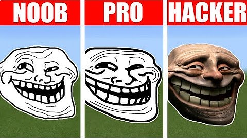 NOOB vs PRO vs HACKER Minecraft Pixel Art Troll Face