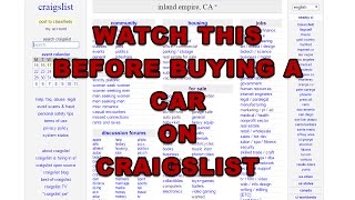 Buying a Car on Craigslist - Watch this First