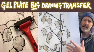 Gel plate BIG oil pastel drawing transfer!