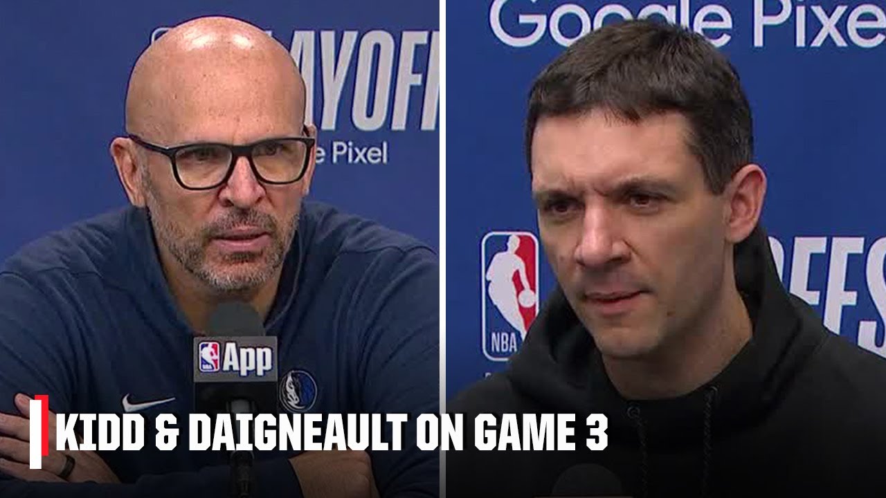 Jason Kidd & Mark Daigneault react to Mavericks' Game 3 win over the ...