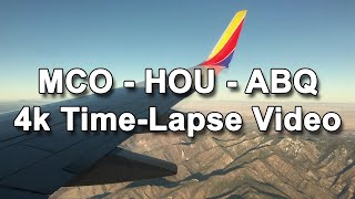 Orlando to Houston to Albuquerque by Southwest Airlines Time-Lapse in 4k Flight Time From Orlando To Houston