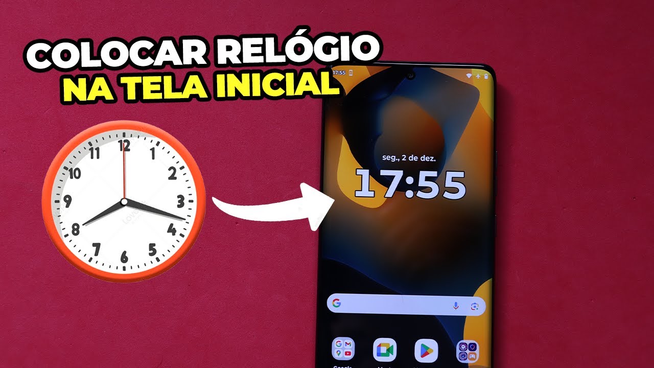 COMO COLOCAR RELÓGIO NA TELA DO CELULAR - YouTube