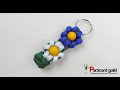 2 color flower paracord key fob