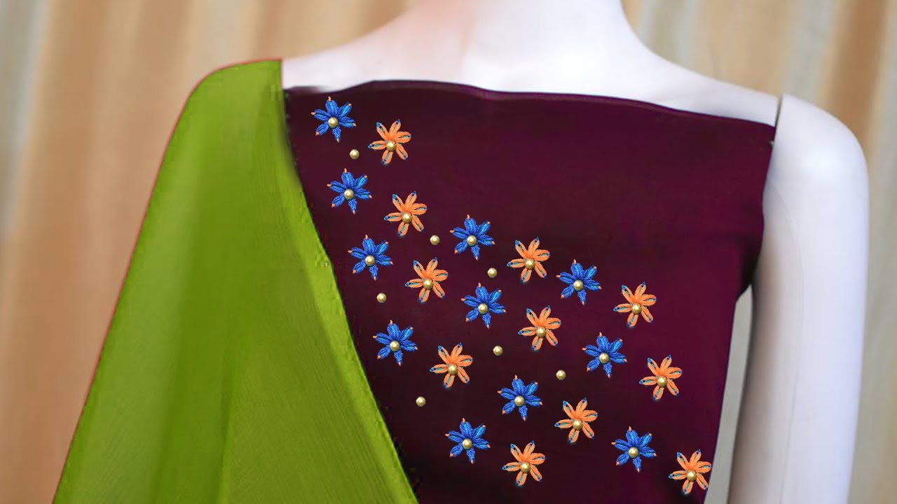 churidar neck design with easy hand embroidery YouTube