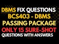 BCS403|DBMS FIX QUESTIONS|DBMS MODEL QUESTION PAPER SOLUTIONS|BCS403 MODEL QUESTION PAPER SOLUTIONS
