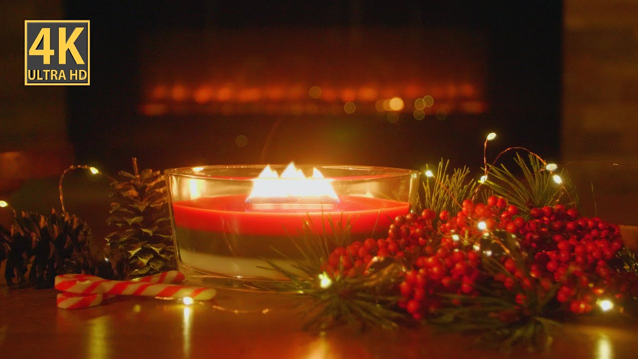 Wood Crackling Candle Sounds🕯️Sleep, ASMR, Focus 𖠰 10 Hours WoodWick Winter Candle (4K)