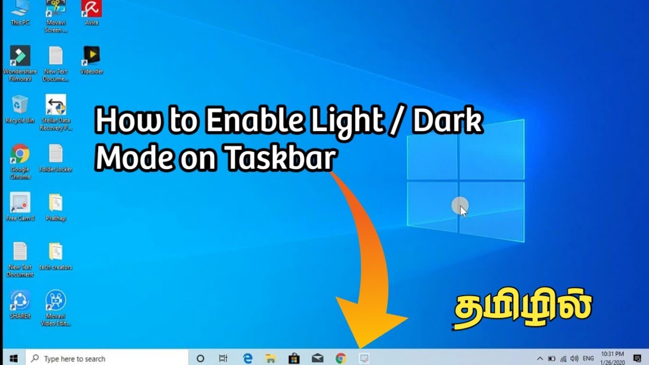 how to make task bar dark