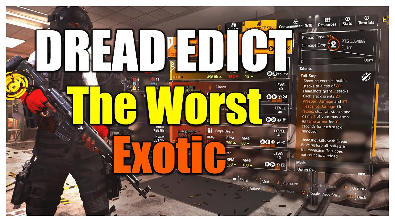 NEW Exotic Dread Edict - Worth Using?? Division 2 T.U.15 PTS Phase 2.