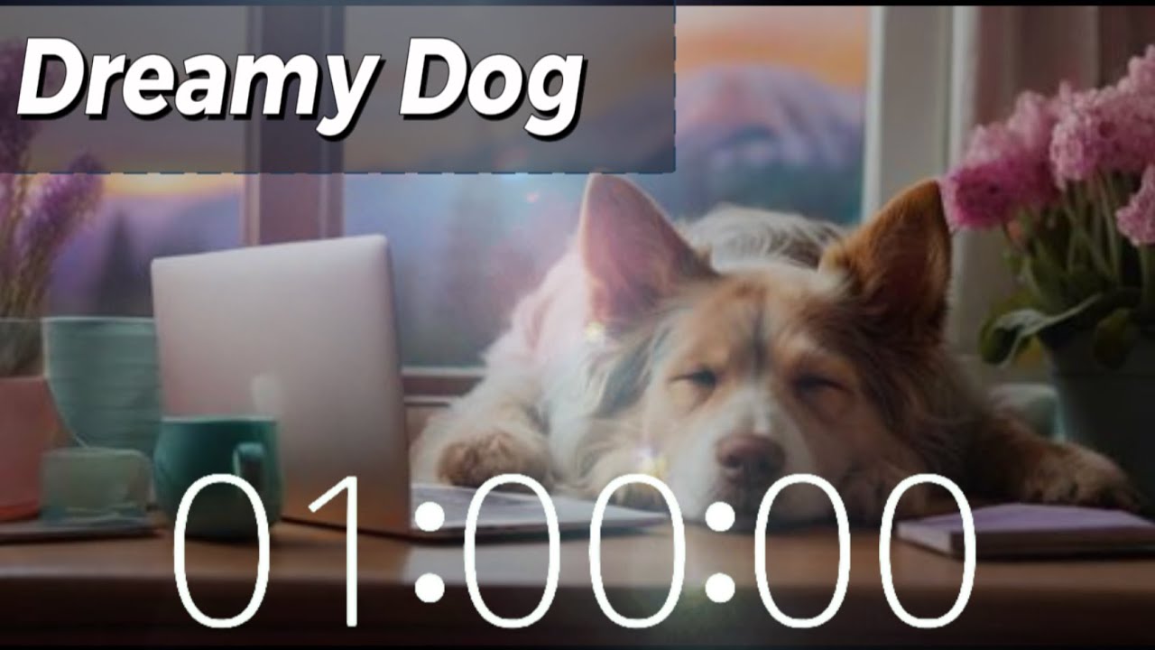 Dreamy Dog: 1 Hour Relaxation Timer (60 Minute Countdown Timer) with ...
