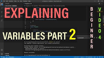 Programming Training Video 4 Variables Part 2 in Visual Studio Code using C# in .NET Core