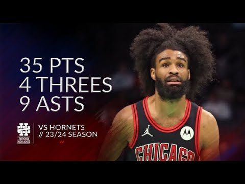 Coby White 35 pts 4 threes 9 asts vs Hornets 23/24 season