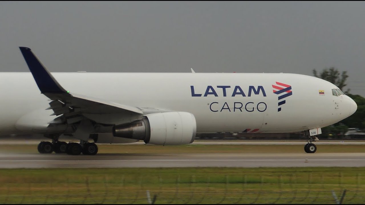 LATAM Cargo Boeing 767-300F [N536LA] takeoff from MIA