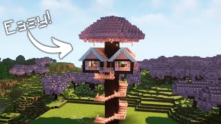 Minecraft Cherry Blossom Treehouse Tutorial🏠