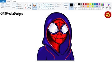 How to draw SpiderMan on computer using Ms Paint | SpiderMan Drawing | Ms Paint Tutorial #mspaint