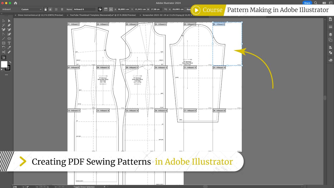 Creating PDF sewing patterns - Digital pattern making tutorial 