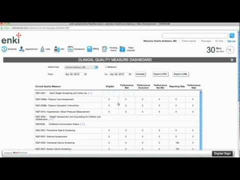 CQM Dashboard - enki EHR (NextServices)